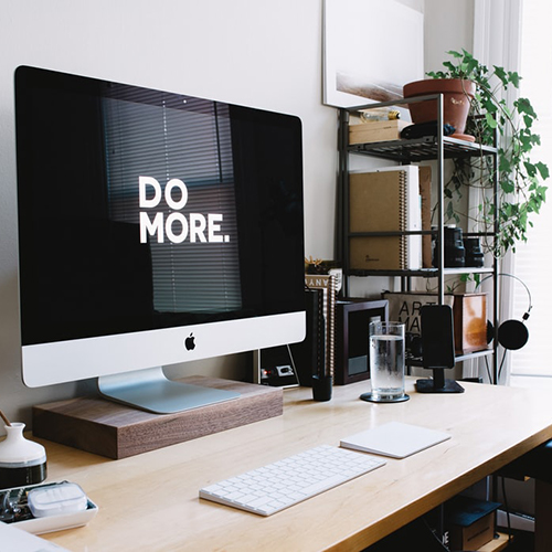 A computer monitor that reads Do More